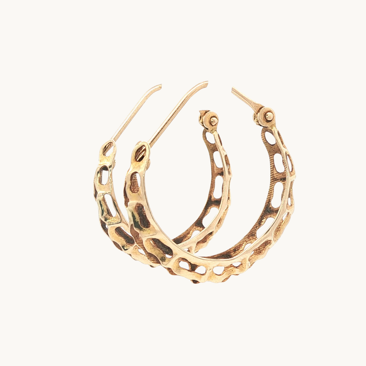 Boucles d'Oreilles Créoles en Or jaune 10K