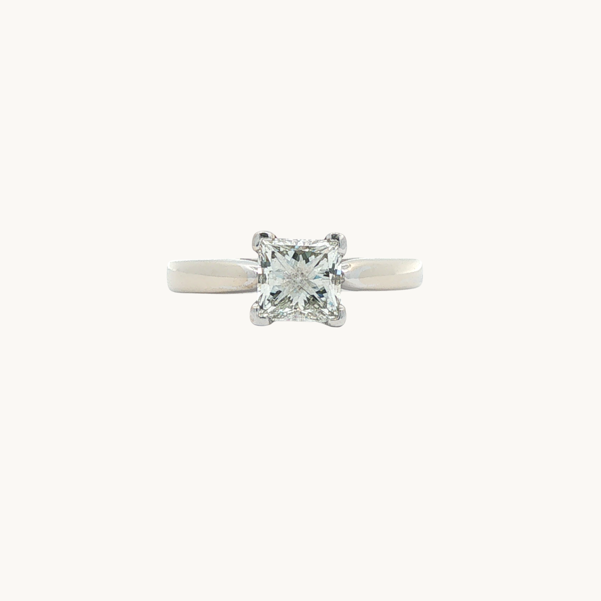 Bague Solitaire en Or blanc 14K avec Diamant
