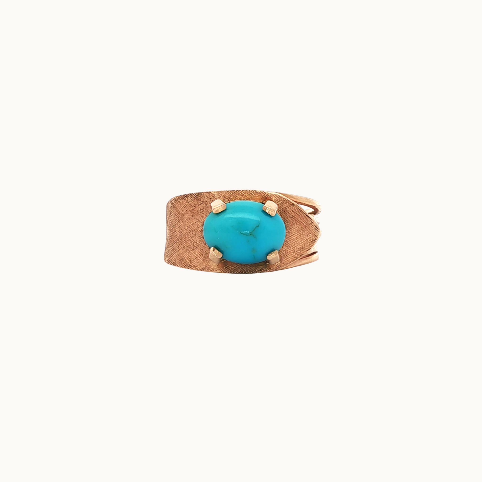 Bague en Or jaune 18K avec Turquoise