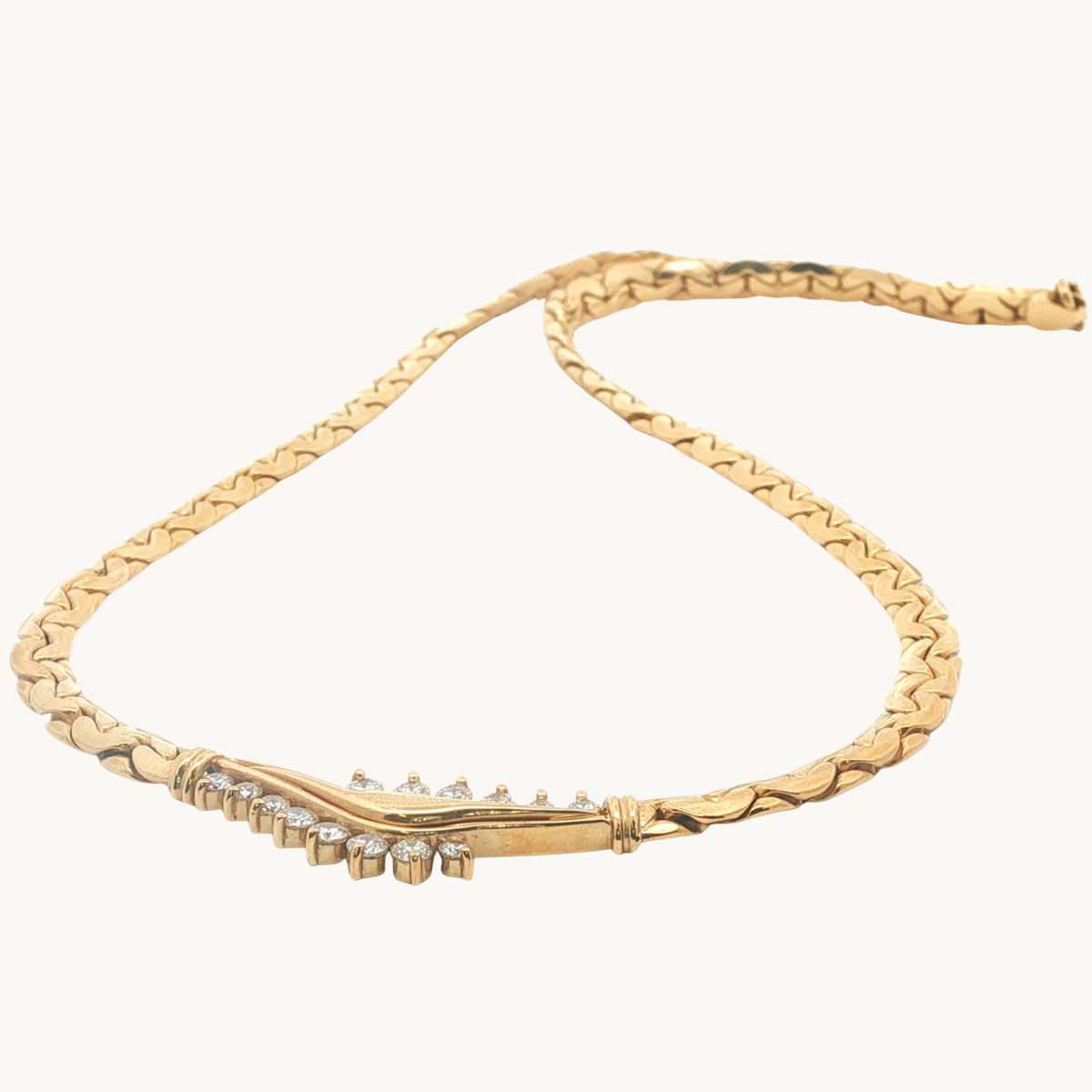 Collier Chaîne en Or jaune 18K avec Diamants