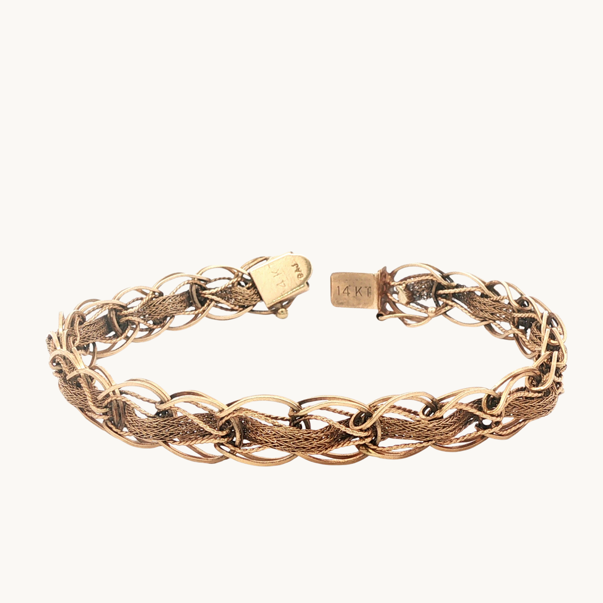 10K Yellow Gold Braided Chain Bracelet