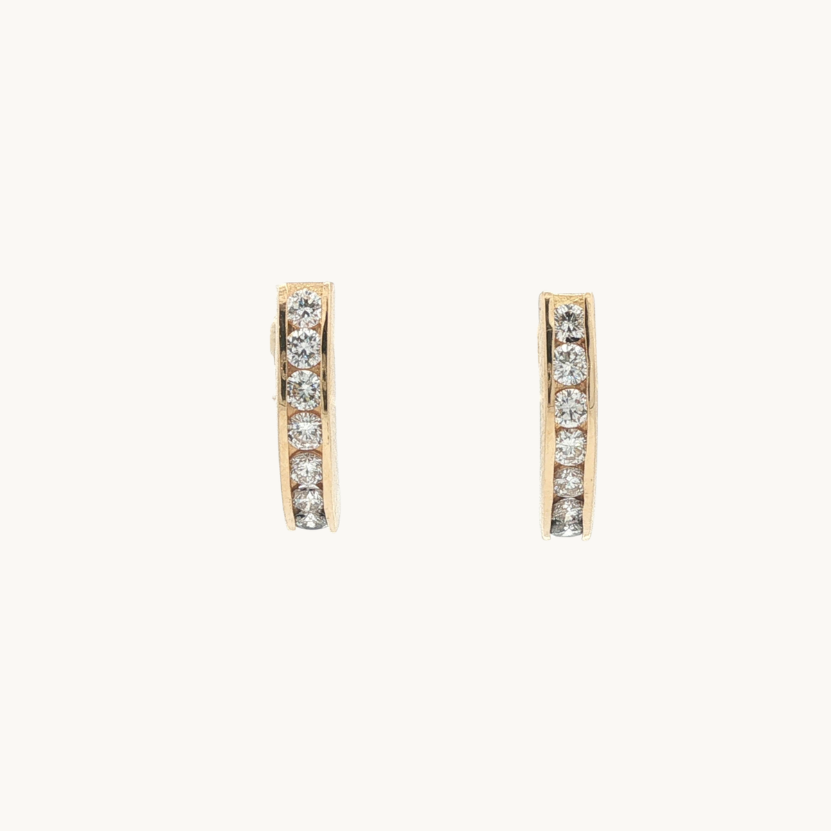 Boucles d'Oreilles Créoles en Or Jaune 18K avec Diamants
