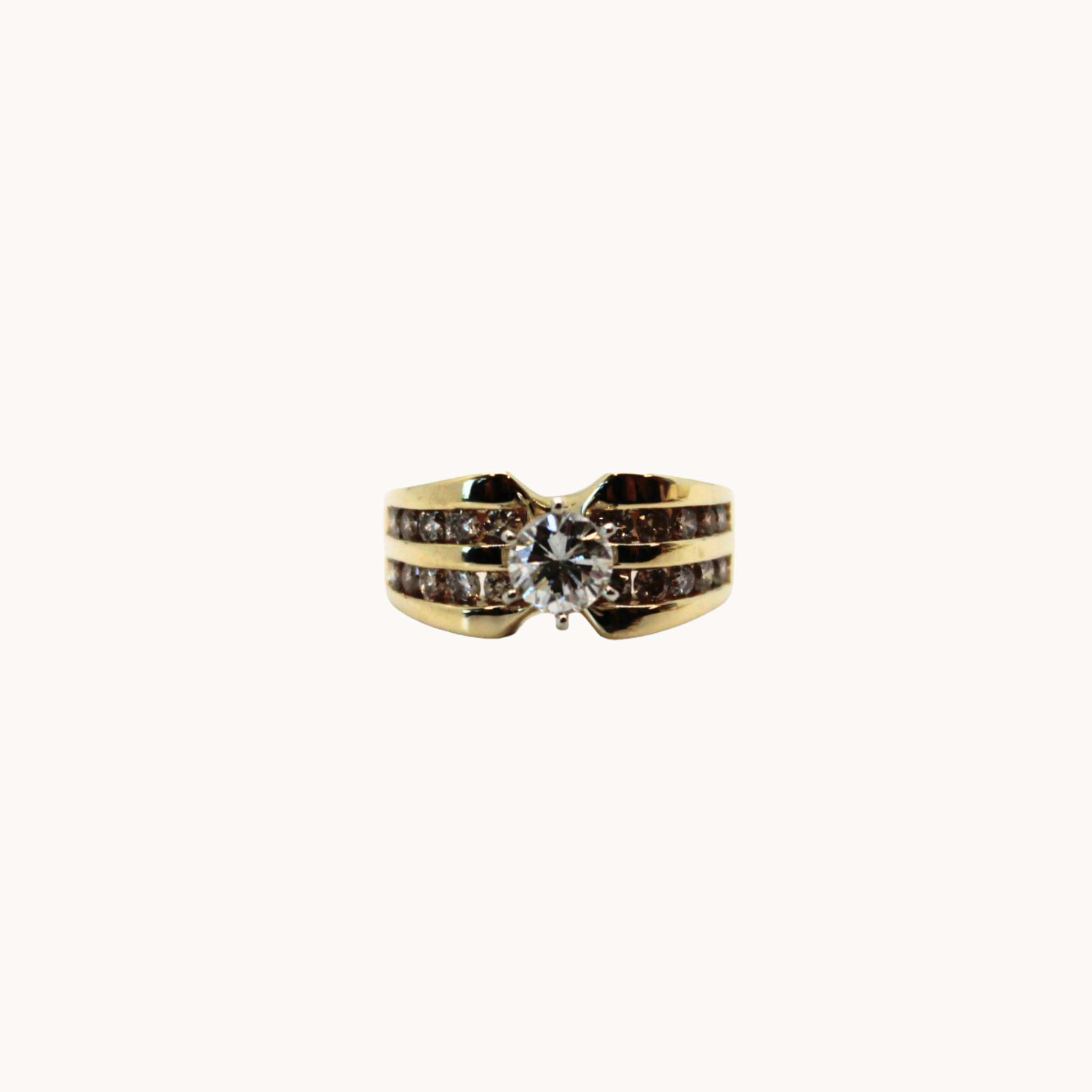 14K Yellow Gold Ring with Diamonds