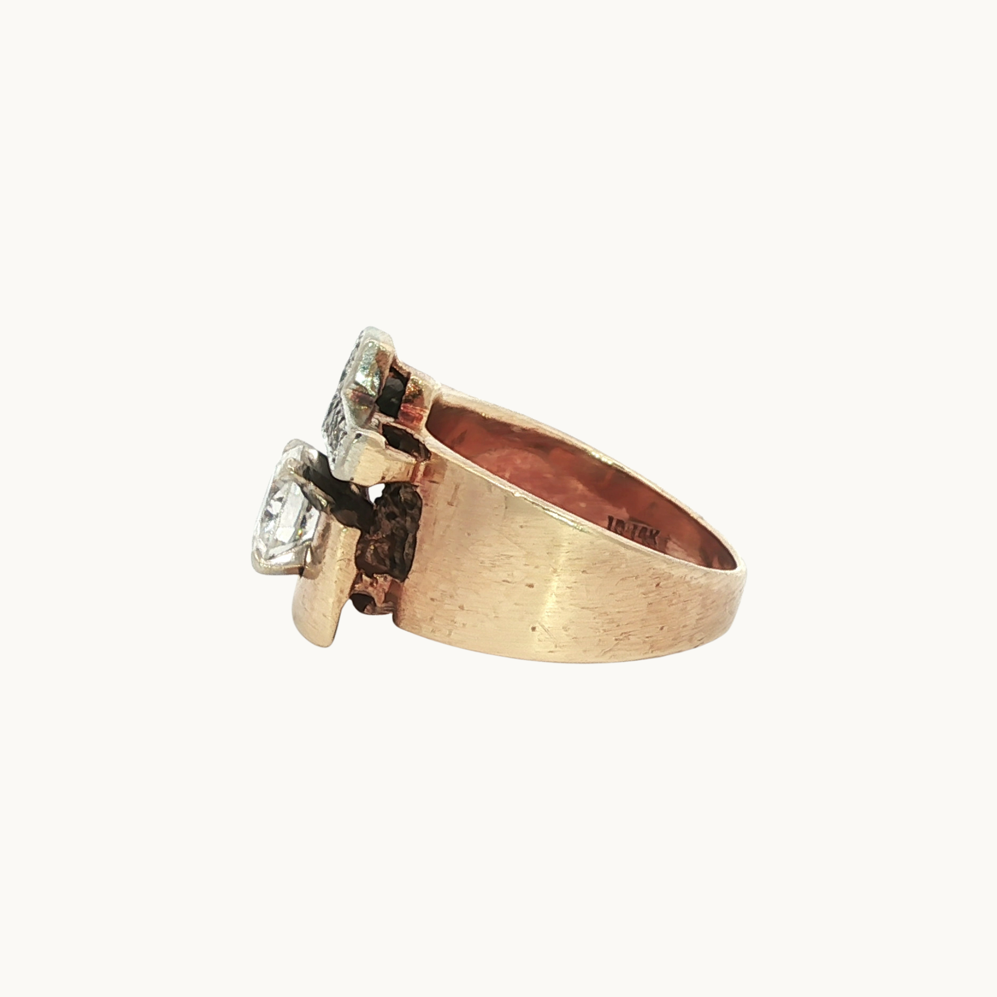 Bague cocktail en Or jaune 10K avec Gemmes d'immitation