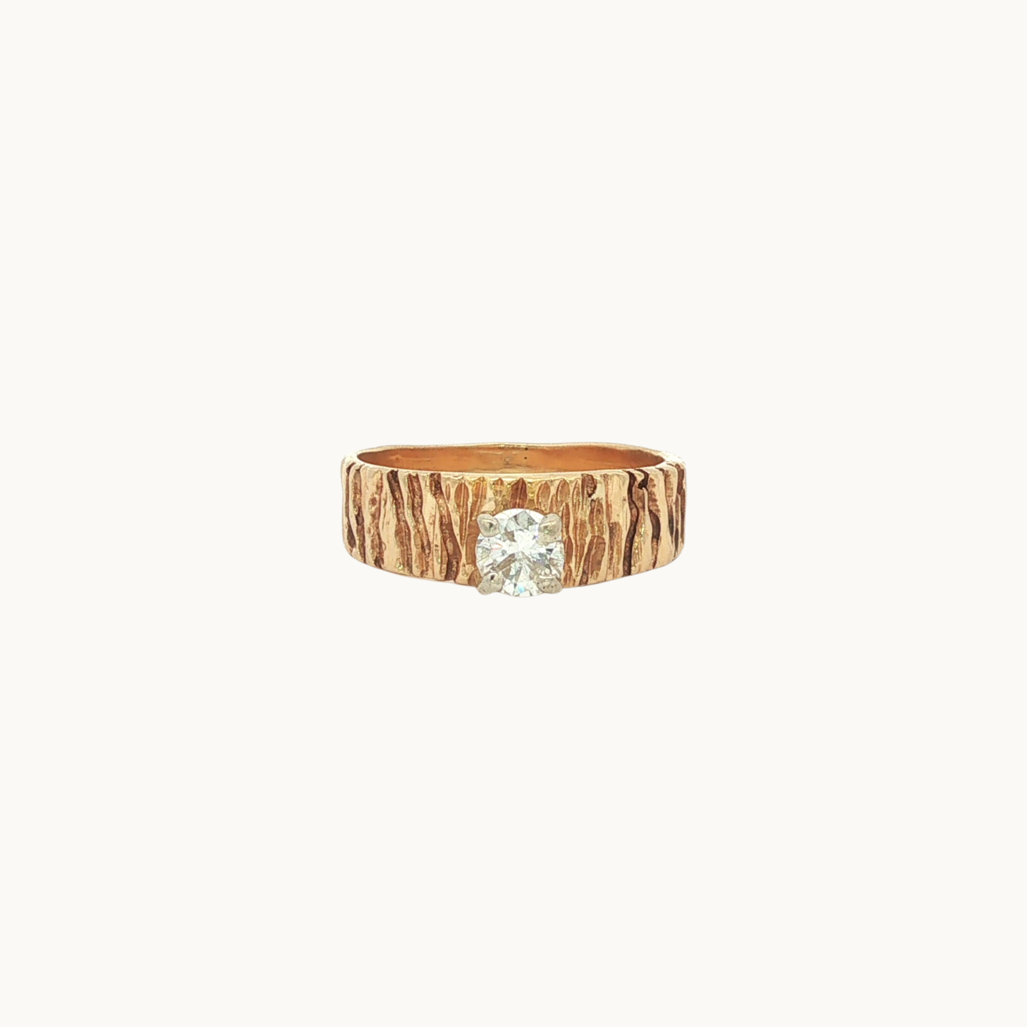 Bague Solitaire en Or jaune 10K avec Diamant