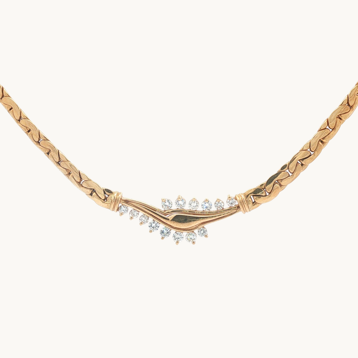 Collier Chaîne en Or jaune 18K avec Diamants
