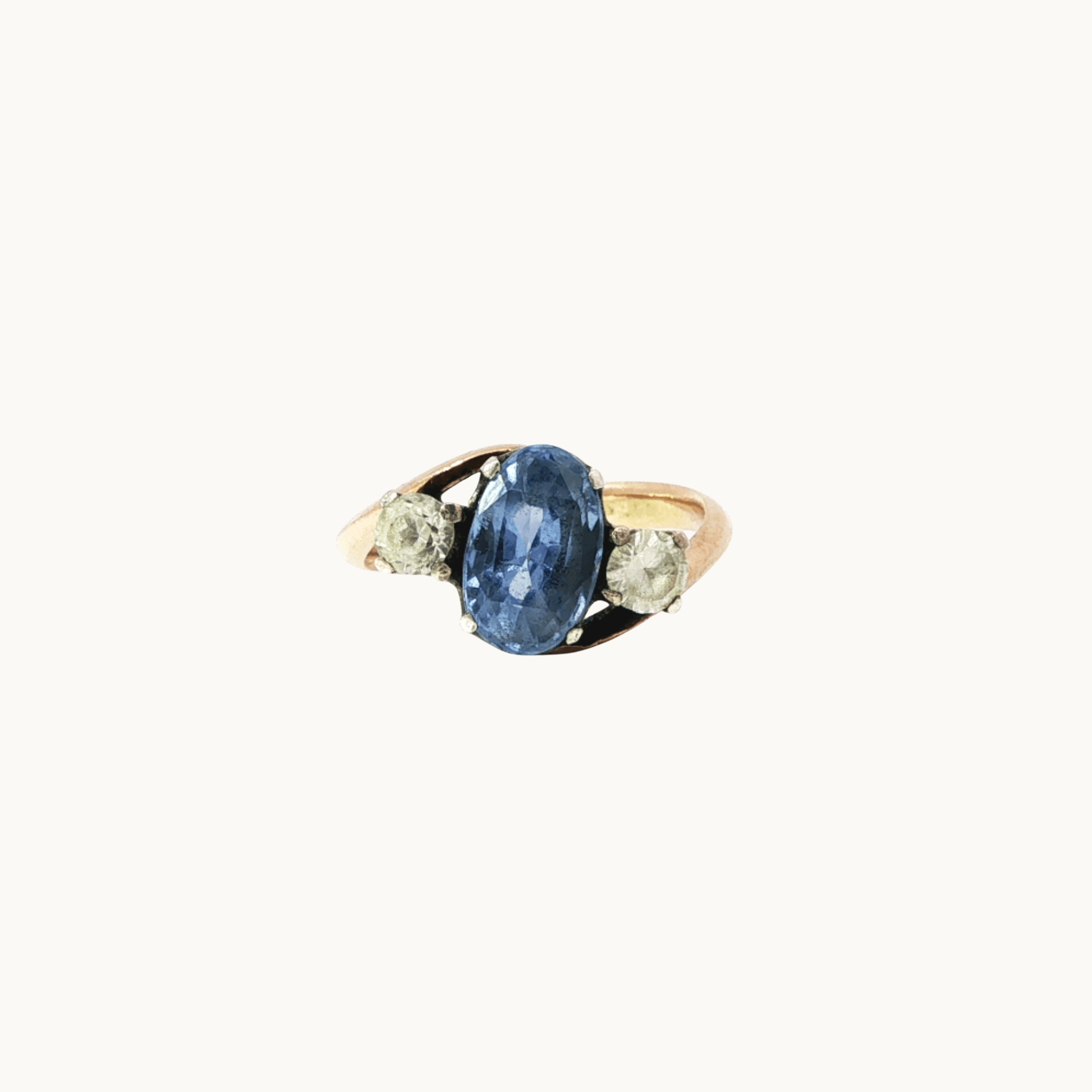 Trilogy Ring in 10K Gold with Sapphires