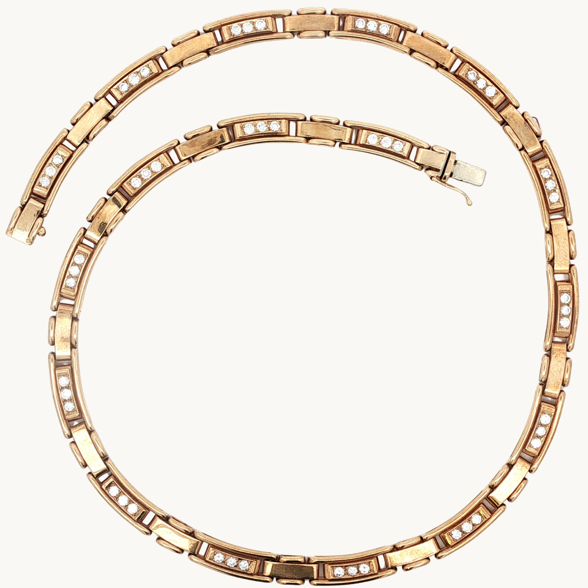Collier Articulé en Or Jaune 14K avec Diamants