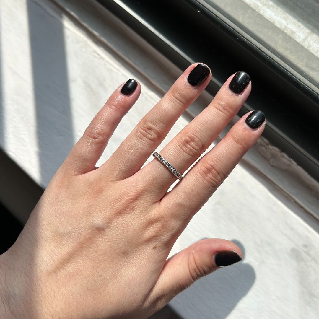 Jonc éternité or blanc 18K et diamants 0.34 carat